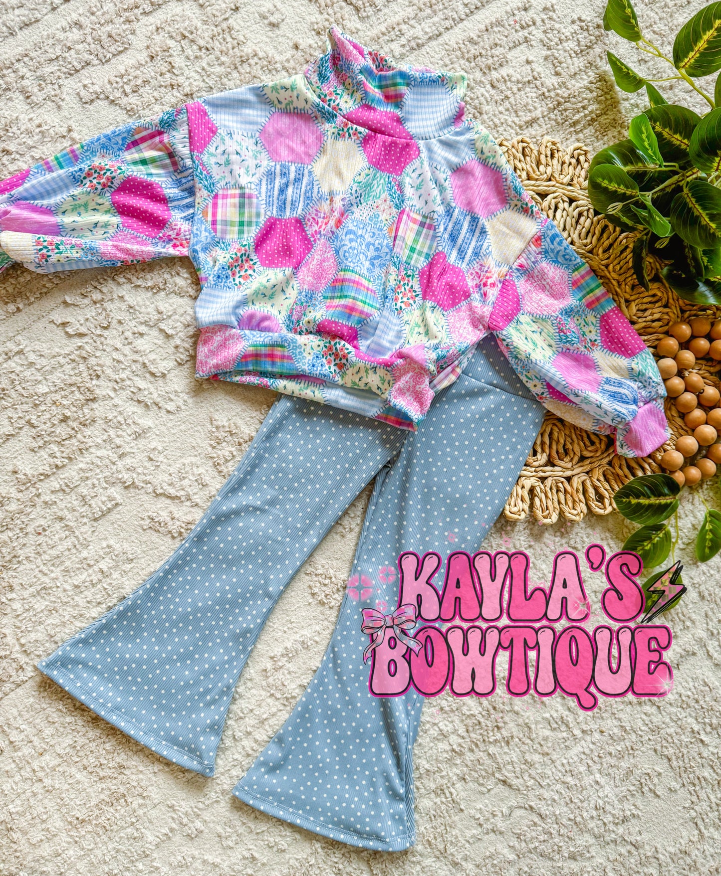 Mockneck sweater & Groovy Flares 2T