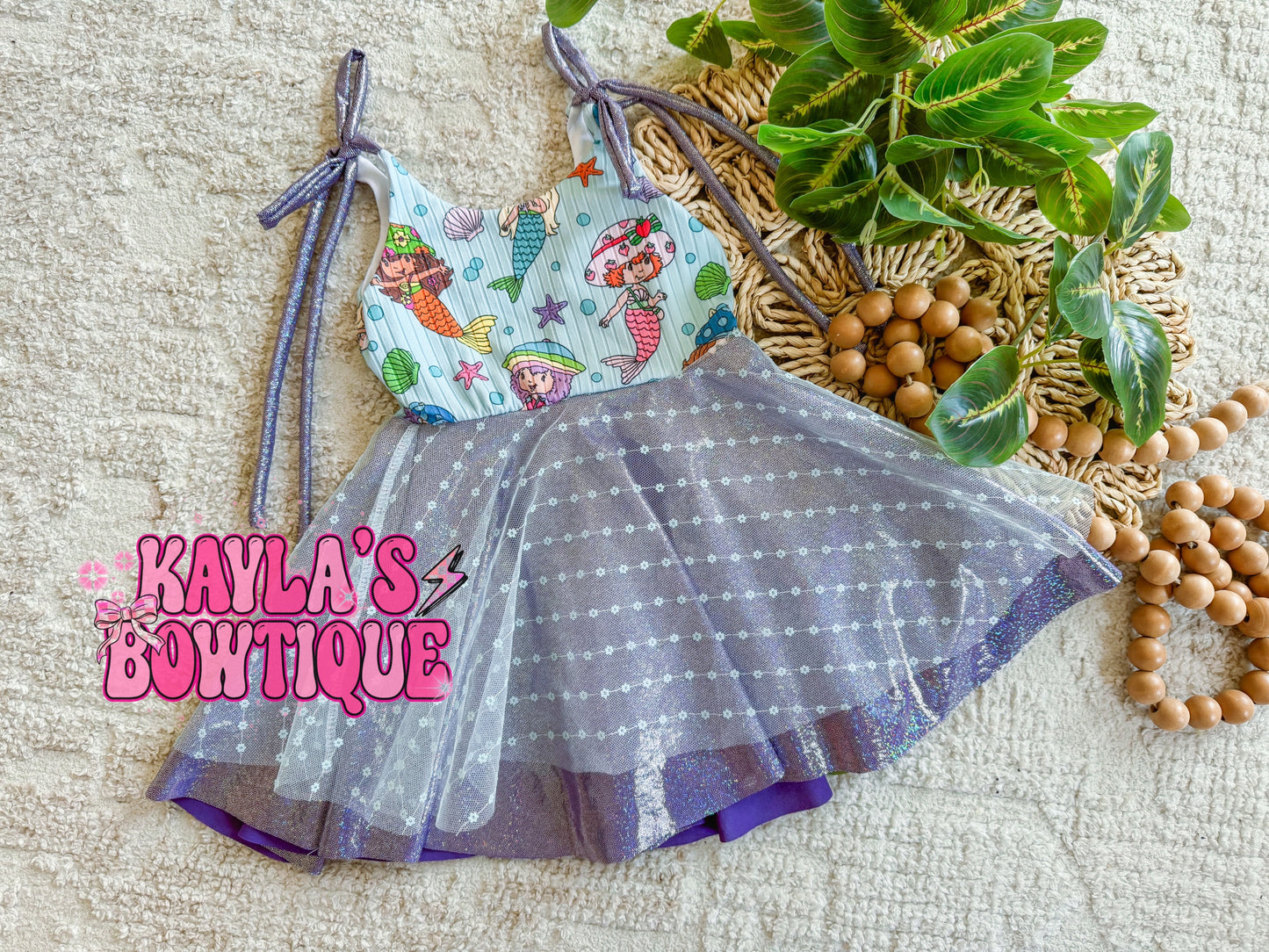 Strawberry Mermaids Brielle Tie Dress 2T