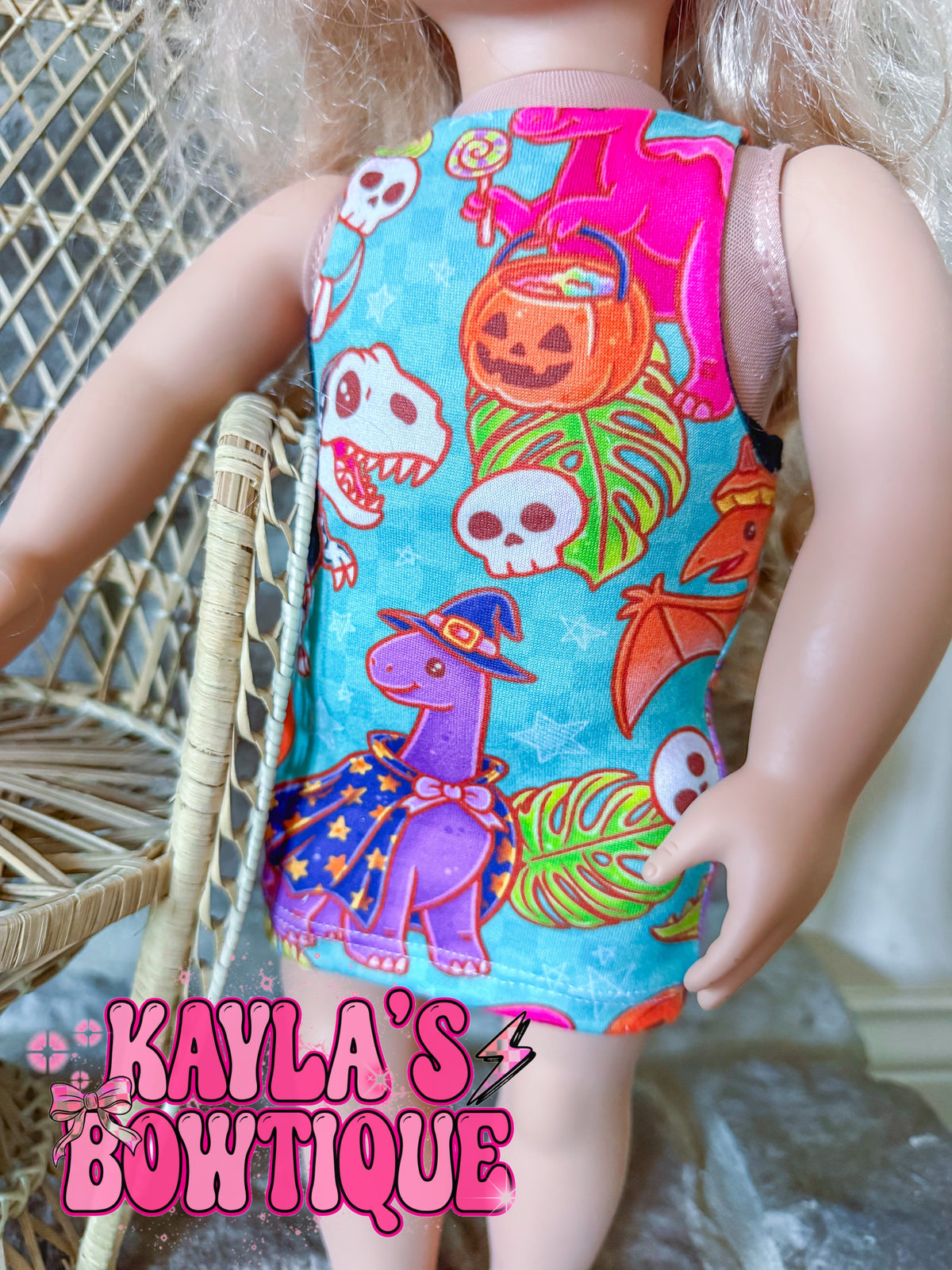Halloween Dino 18” Doll Dress