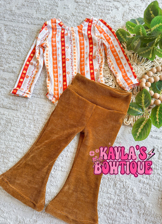 Fall striped Leo & groovy flares 12/18
