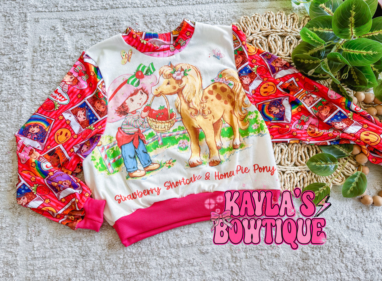 Strawberry Upcycle Sad Girl Crew 3T