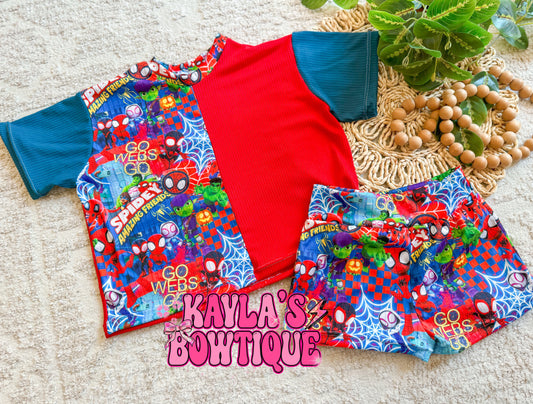 Spidey colorblock comfy set 3T