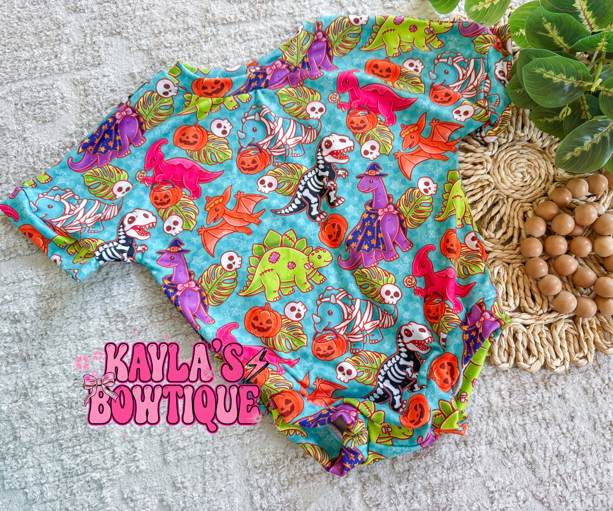 Halloween Dino’s Tee Romper 12/18