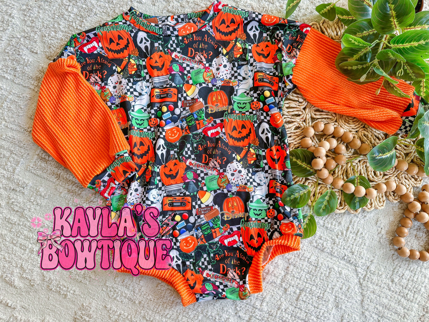 Nostalgic Halloween Mashup Sweater Romper 3/4T