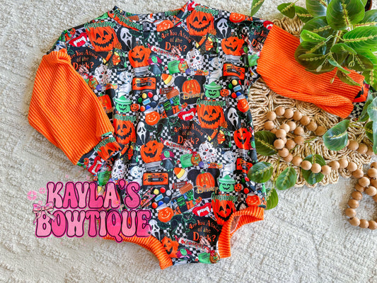 Nostalgic Halloween Mashup Sweater Romper 3/4T