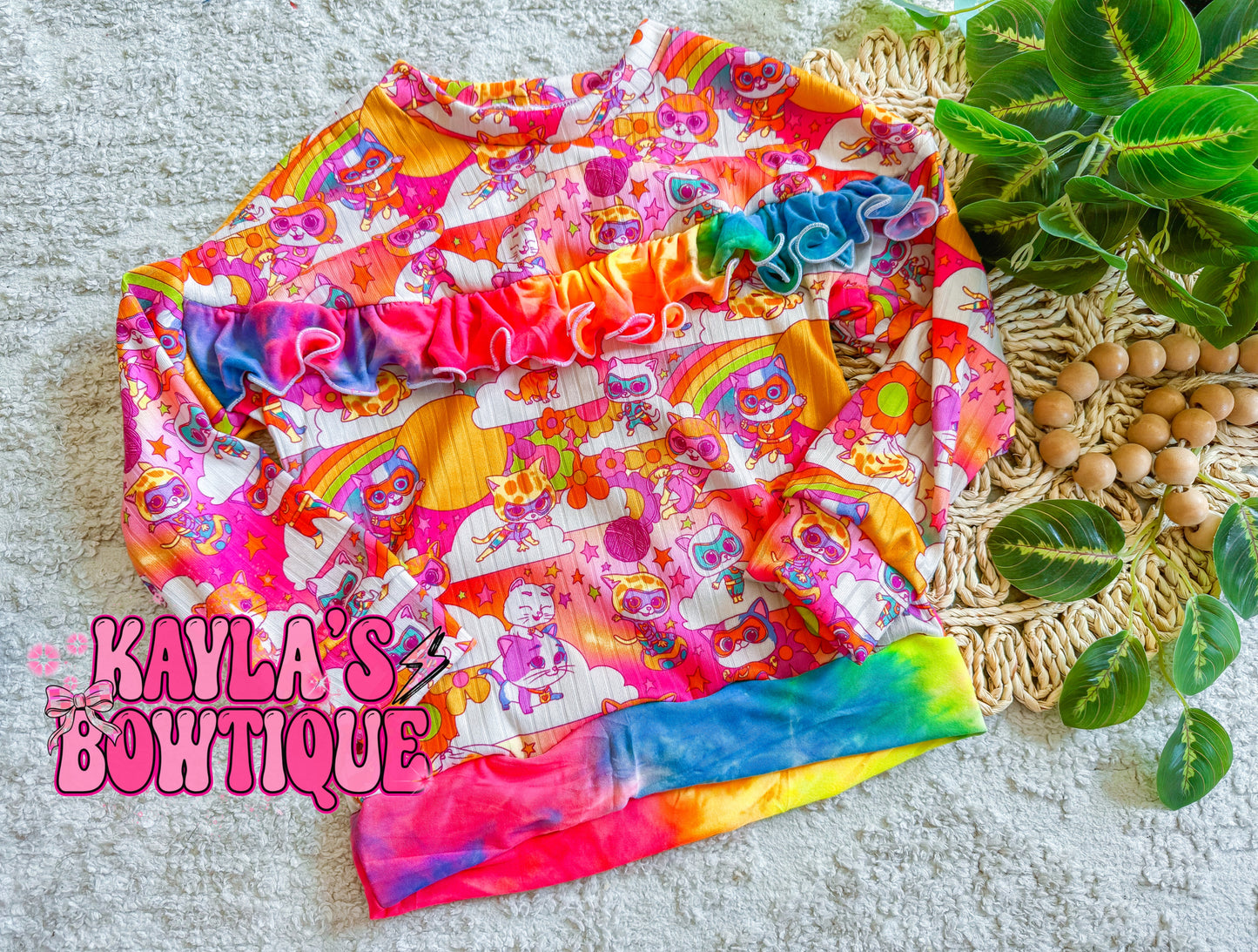 Kitties Ruffle Dolman 4T