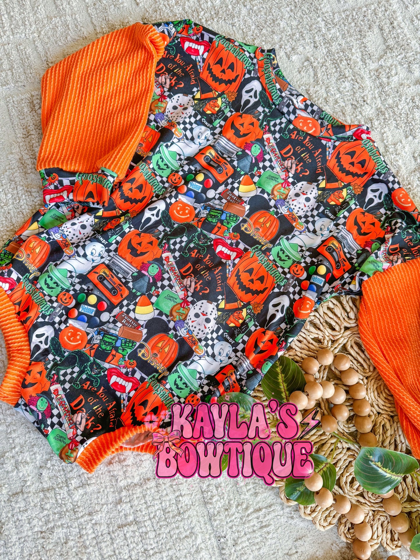 Nostalgic Halloween Mashup Sweater Romper 3/4T